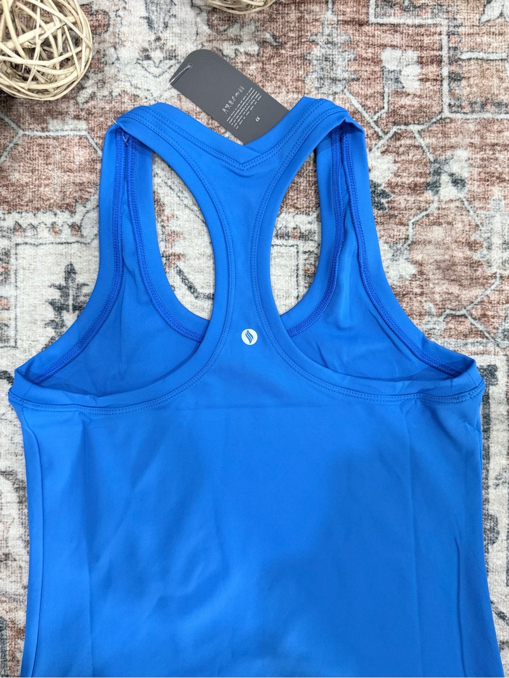 Women's Blue Racerback Tank Top - Picture 2 of 2